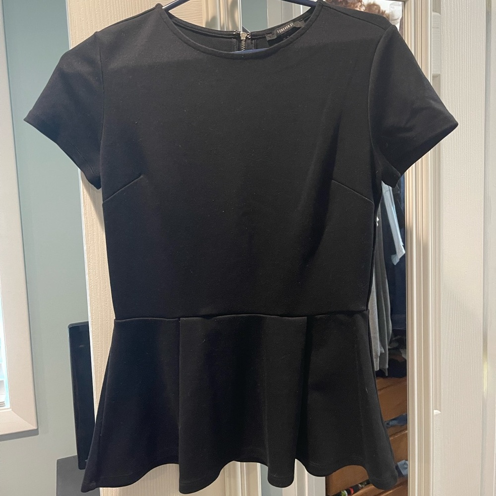 Black Peplum Shirt